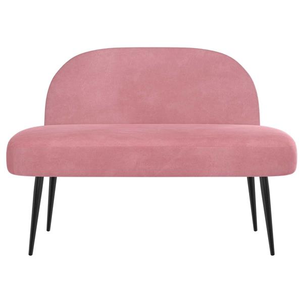 Grote foto vidaxl beklede bank met rugleuning roze 110 x 60 x 76 cm fluweel huis en inrichting overige huis en inrichting
