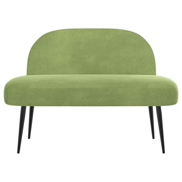 Grote foto vidaxl beklede bank met rugleuning lichtgroen 110 x 60 x 76 cm fluweel huis en inrichting overige huis en inrichting