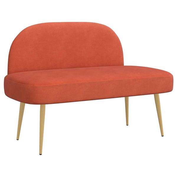 Grote foto vidaxl beklede bank met rugleuning rood oranje 110 x 60 x 76 cm huis en inrichting overige huis en inrichting