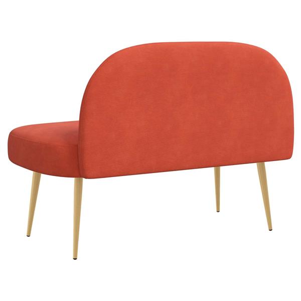 Grote foto vidaxl beklede bank met rugleuning rood oranje 110 x 60 x 76 cm huis en inrichting overige huis en inrichting