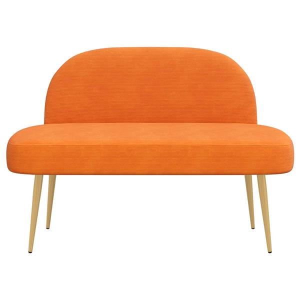 Grote foto vidaxl beklede bank met rugleuning oranje 110 x 60 x 76 cm katoen stof huis en inrichting overige huis en inrichting