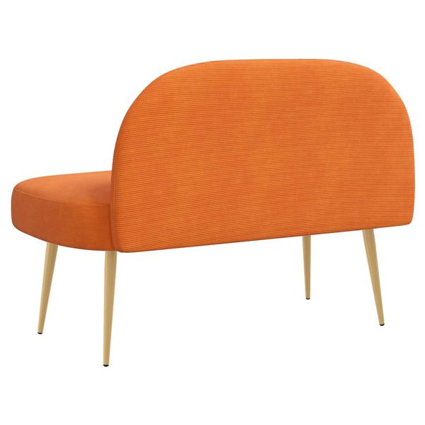 Grote foto vidaxl beklede bank met rugleuning oranje 110 x 60 x 76 cm katoen stof huis en inrichting overige huis en inrichting
