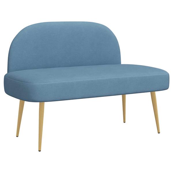 Grote foto vidaxl beklede bank met rugleuning blauw 110 x 60 x 76 cm katoen stof huis en inrichting overige huis en inrichting