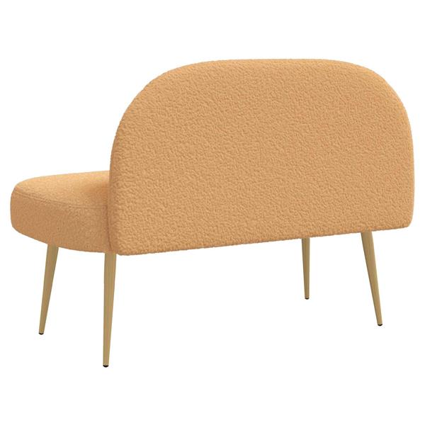 Grote foto vidaxl beklede bank met rugleuning beige 110 x 60 x 76 cm boucl huis en inrichting overige huis en inrichting