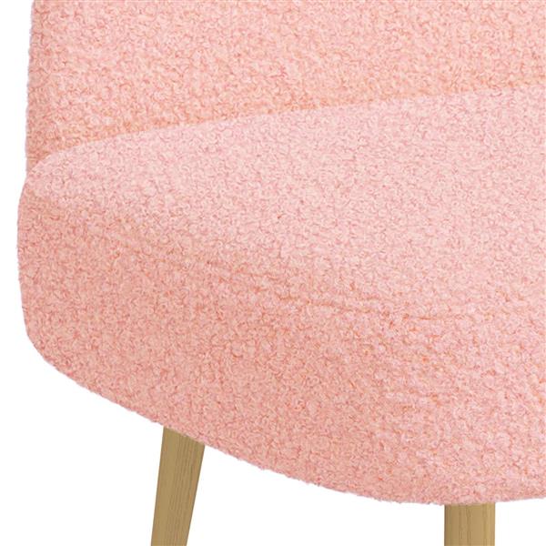 Grote foto vidaxl beklede bank met rugleuning roze 110 x 60 x 76 cm boucl huis en inrichting overige huis en inrichting