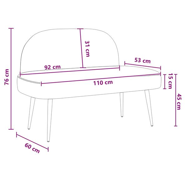 Grote foto vidaxl beklede bank met rugleuning lichtgrijs 110 x 60 x 76 cm boucl huis en inrichting overige huis en inrichting