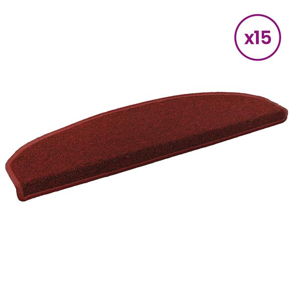 Grote foto vidaxl zelfklevende trapmatten 15 pcs bordeaux rood 80 x 24 5 x 3 5 cm huis en inrichting overige huis en inrichting