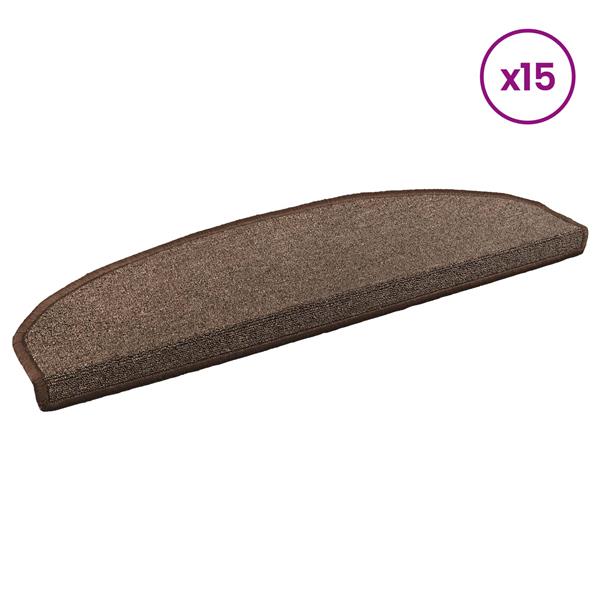 Grote foto vidaxl zelfklevende trapmatten 15 pcs koffiebruin 80 x 24 5 x 3 5 cm huis en inrichting overige huis en inrichting