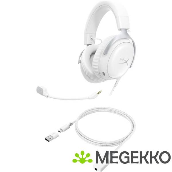 Grote foto hyperx cloud iii bedrade gaming headset in wit audio tv en foto koptelefoons