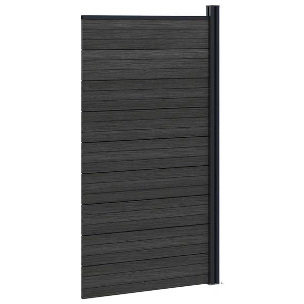 Grote foto vidaxl hekpaneel wpc en aluminium zwart tuin en terras hekken en schuttingen