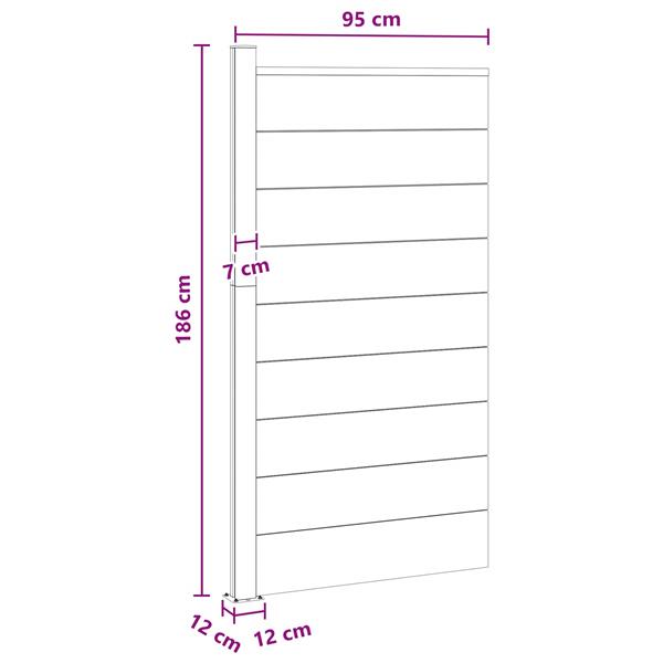 Grote foto vidaxl hekpaneel wpc en aluminium grijs tuin en terras hekken en schuttingen