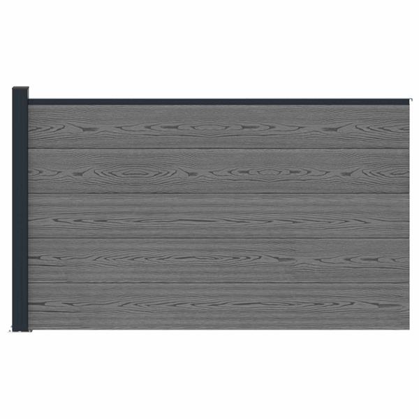 Grote foto vidaxl hekpaneel wpc en aluminium grijs tuin en terras hekken en schuttingen