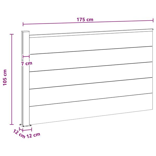 Grote foto vidaxl hekpaneel wpc en aluminium grijs tuin en terras hekken en schuttingen