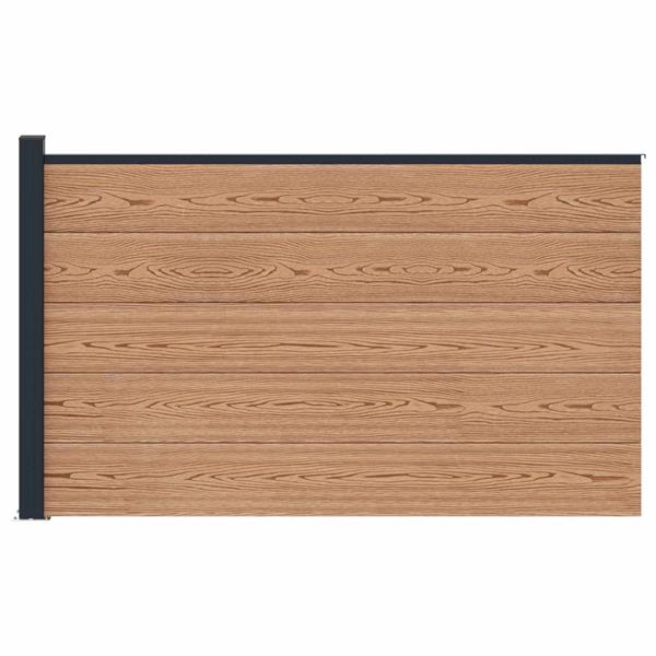 Grote foto vidaxl hekpaneel wpc en aluminium bruin tuin en terras hekken en schuttingen