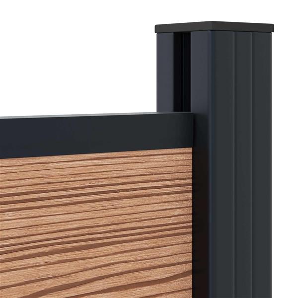 Grote foto vidaxl hekpaneel wpc en aluminium bruin tuin en terras hekken en schuttingen