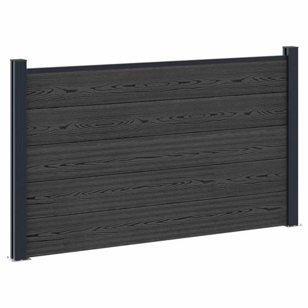 Grote foto vidaxl hekpaneel wpc en aluminium zwart tuin en terras hekken en schuttingen