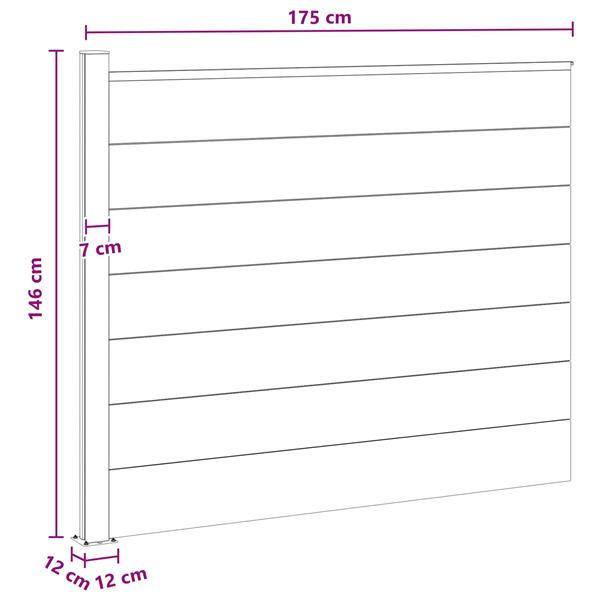 Grote foto vidaxl hekpaneel wpc en aluminium grijs tuin en terras hekken en schuttingen