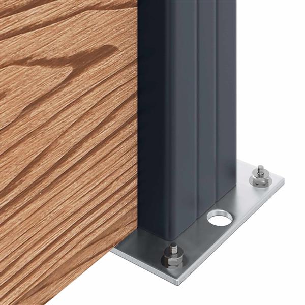 Grote foto vidaxl hekpaneel wpc en aluminium bruin tuin en terras hekken en schuttingen