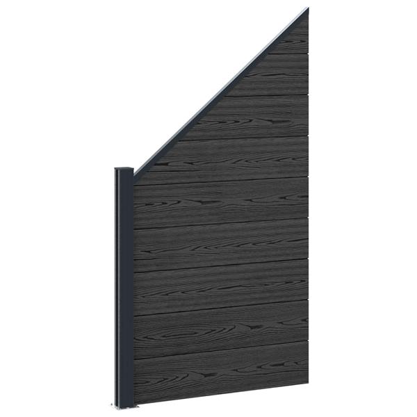 Grote foto vidaxl hekpaneel wpc en aluminium zwart tuin en terras hekken en schuttingen