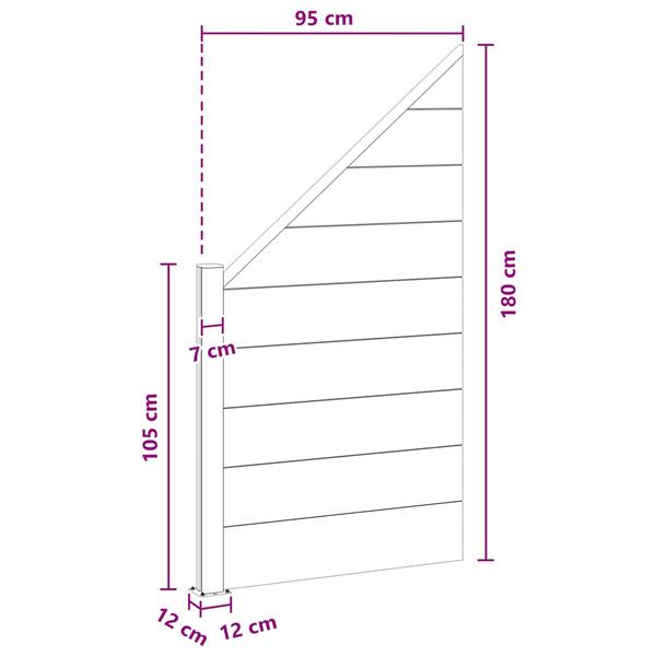 Grote foto vidaxl hekpaneel wpc en aluminium bruin tuin en terras hekken en schuttingen