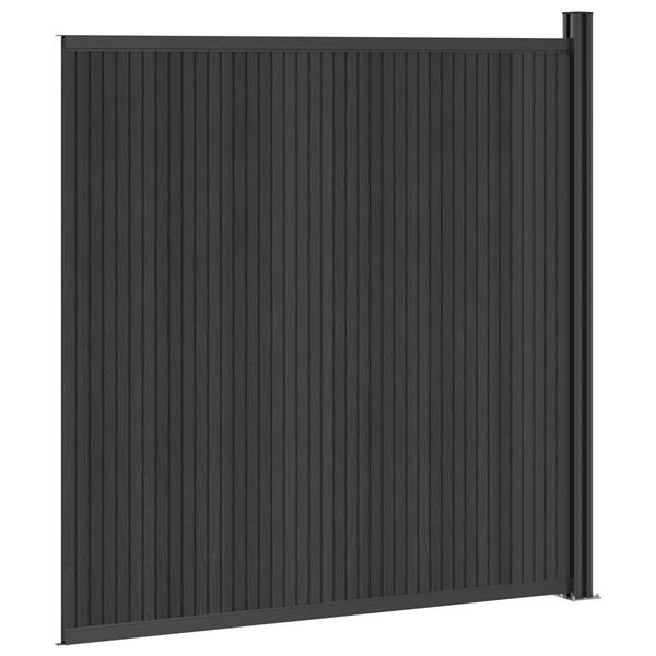 Grote foto vidaxl hekpaneel wpc en aluminium zwart tuin en terras hekken en schuttingen