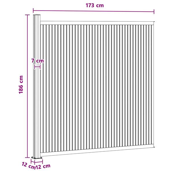 Grote foto vidaxl hekpaneel wpc en aluminium zwart tuin en terras hekken en schuttingen