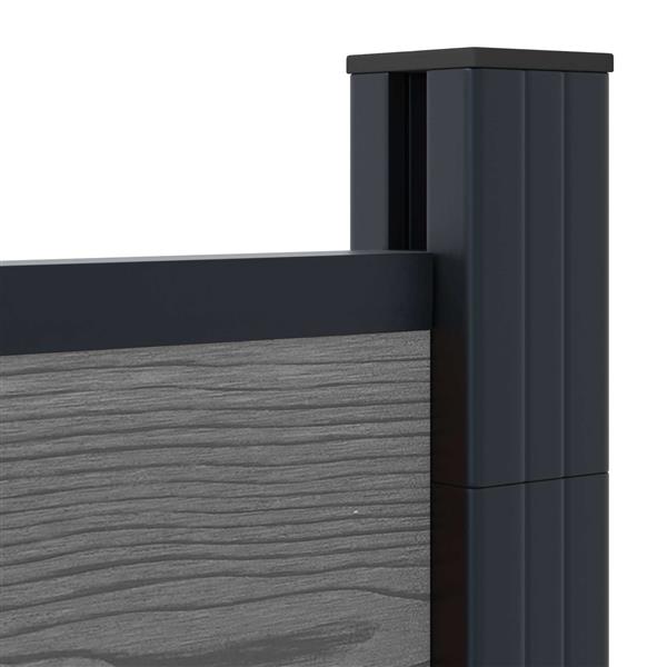 Grote foto vidaxl hekpaneel wpc en aluminium grijs tuin en terras hekken en schuttingen