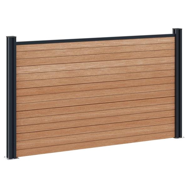 Grote foto vidaxl hekpaneel wpc en aluminium bruin tuin en terras hekken en schuttingen