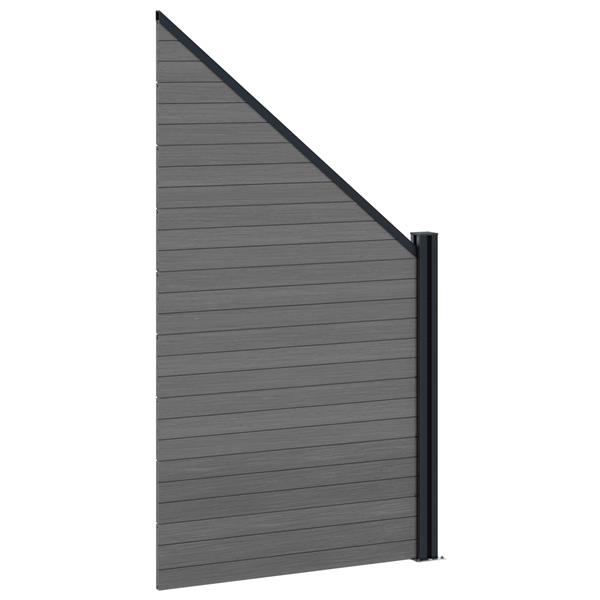 Grote foto vidaxl hekpaneel wpc en aluminium grijs tuin en terras hekken en schuttingen