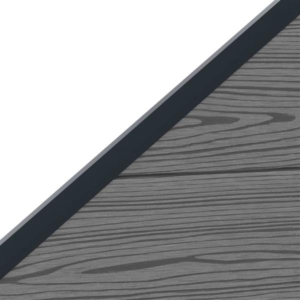 Grote foto vidaxl hekpaneel wpc en aluminium grijs tuin en terras hekken en schuttingen