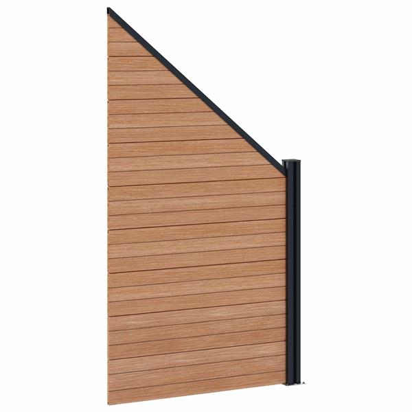 Grote foto vidaxl hekpaneel wpc en aluminium bruin tuin en terras hekken en schuttingen