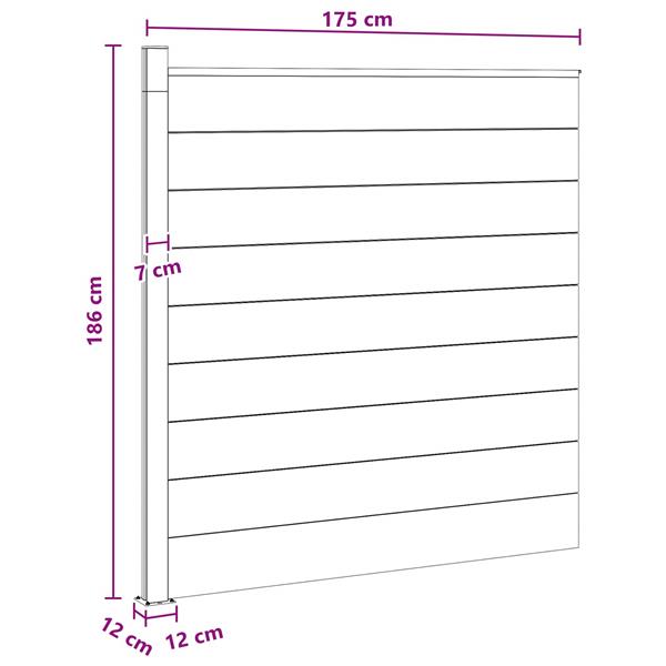 Grote foto vidaxl hekpaneel wpc en aluminium zwart tuin en terras hekken en schuttingen