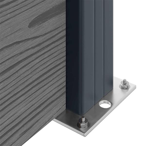 Grote foto vidaxl hekpaneel wpc en aluminium grijs tuin en terras hekken en schuttingen