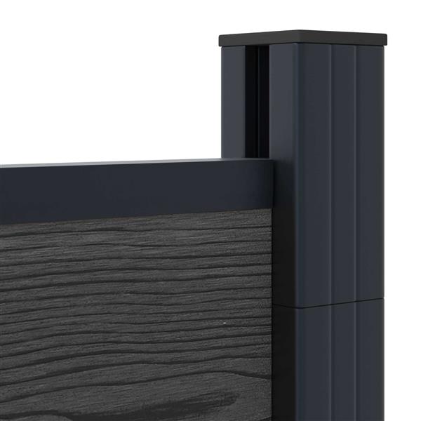 Grote foto vidaxl hekpaneel wpc en aluminium zwart tuin en terras hekken en schuttingen
