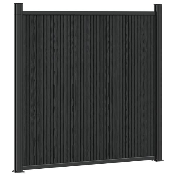 Grote foto vidaxl hekpaneel wpc en aluminium zwart tuin en terras hekken en schuttingen