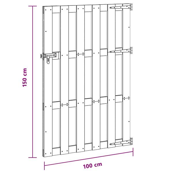 Grote foto vidaxl tuinpoort 100 x 150 cm wpc en aluminium bruin tuin en terras hekken en schuttingen