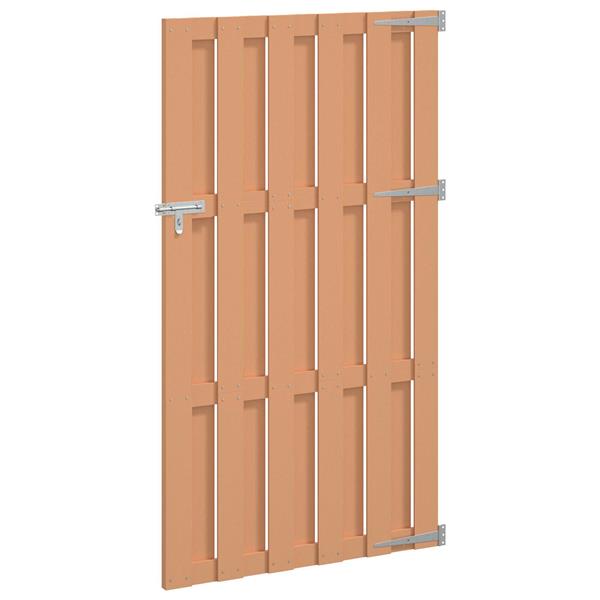 Grote foto vidaxl tuinpoort 100 x 180 cm wpc en aluminium bruin tuin en terras hekken en schuttingen