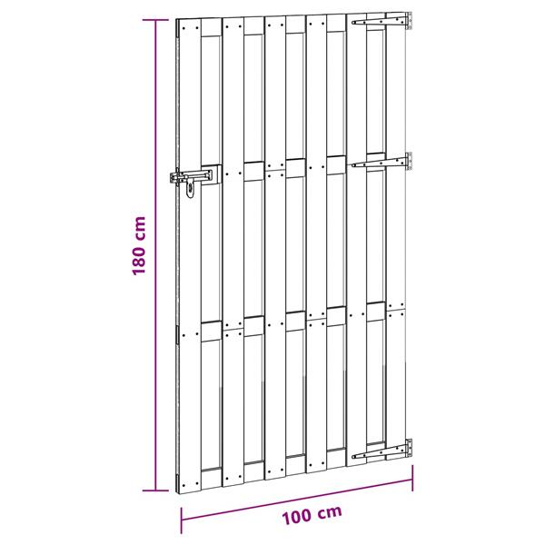 Grote foto vidaxl tuinpoort 100 x 180 cm wpc en aluminium bruin tuin en terras hekken en schuttingen