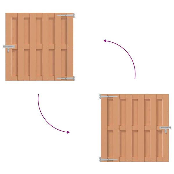 Grote foto vidaxl tuinpoort 100 x 100 cm wpc en aluminium bruin tuin en terras hekken en schuttingen