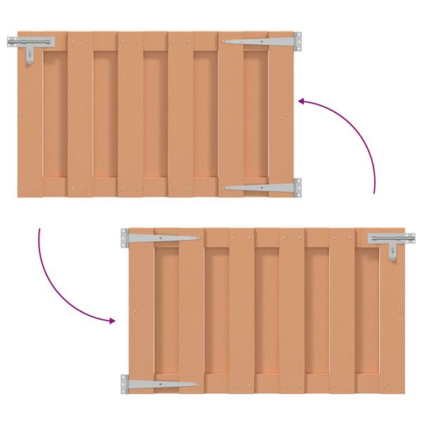 Grote foto vidaxl tuinpoort 100 x 80 cm wpc en aluminium bruin tuin en terras hekken en schuttingen