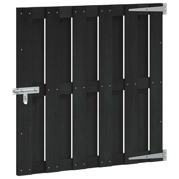 Grote foto vidaxl tuinpoort 100 x 100 cm wpc en aluminium zwart tuin en terras hekken en schuttingen