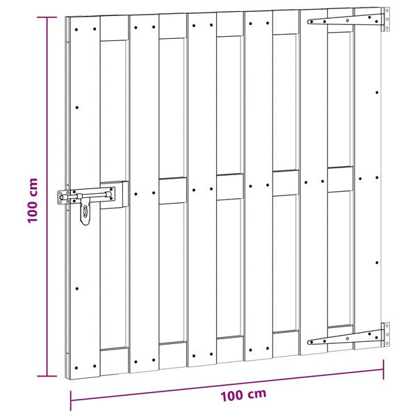 Grote foto vidaxl tuinpoort 100 x 100 cm wpc en aluminium zwart tuin en terras hekken en schuttingen