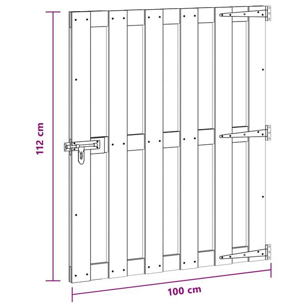 Grote foto vidaxl tuinpoort 100 x 112 cm wpc en aluminium zwart tuin en terras hekken en schuttingen