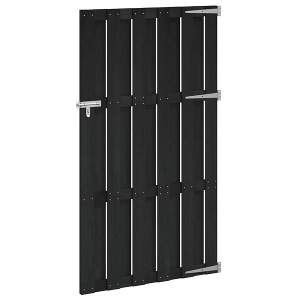 Grote foto vidaxl tuinpoort 100 x 180 cm wpc en aluminium zwart tuin en terras hekken en schuttingen