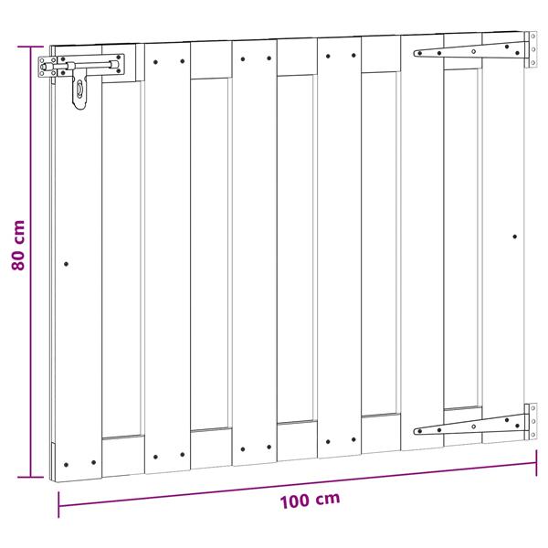 Grote foto vidaxl tuinpoort 100 x 80 cm wpc en aluminium zwart tuin en terras hekken en schuttingen