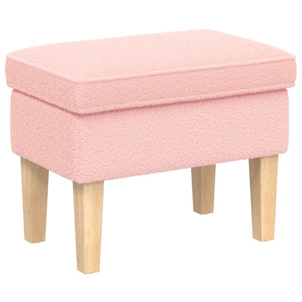 Grote foto vidaxl voetenbank roze 55 x 35 x 41 cm boucl huis en inrichting stoelen