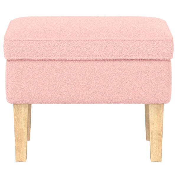 Grote foto vidaxl voetenbank roze 55 x 35 x 41 cm boucl huis en inrichting stoelen