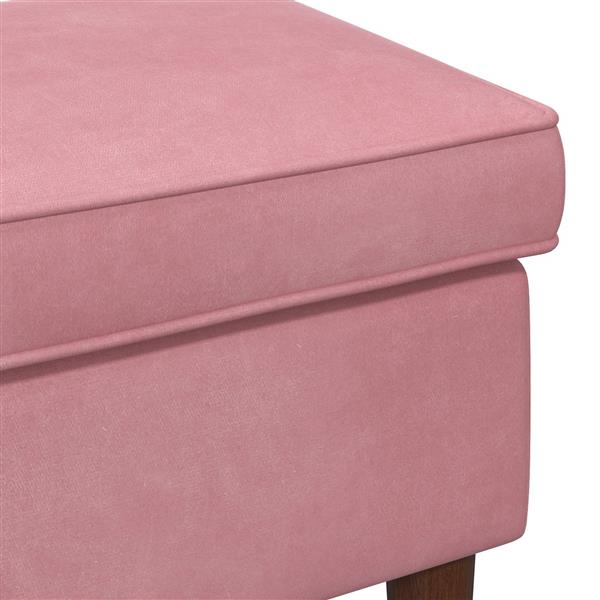 Grote foto vidaxl voetenbank roze 55 x 35 x 41 cm fluweel huis en inrichting stoelen