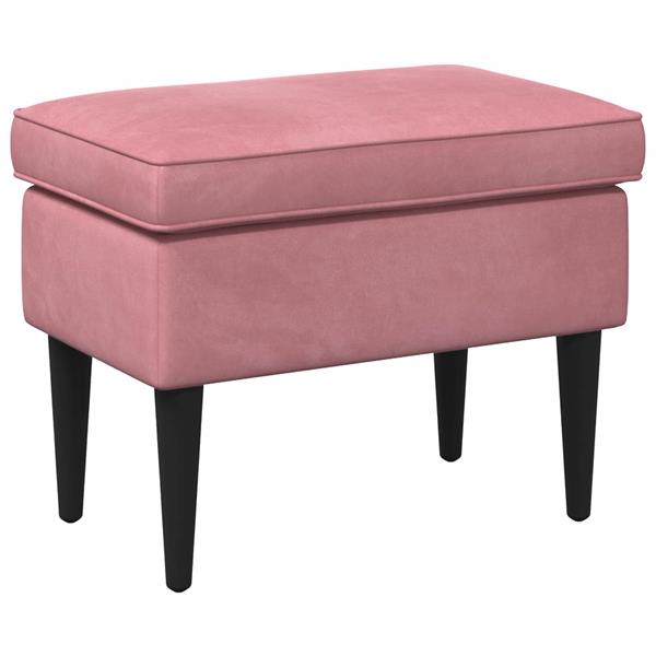 Grote foto vidaxl voetenbank roze 55 x 35 x 41 cm fluweel huis en inrichting stoelen