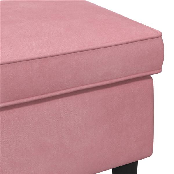 Grote foto vidaxl voetenbank roze 55 x 35 x 41 cm fluweel huis en inrichting stoelen